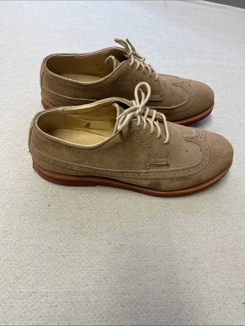 Walk-Over Men’s 9.5 M Suede Wingtip Brogue Oxford Shoes Made in USA